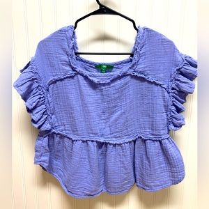 Ruffled blue top